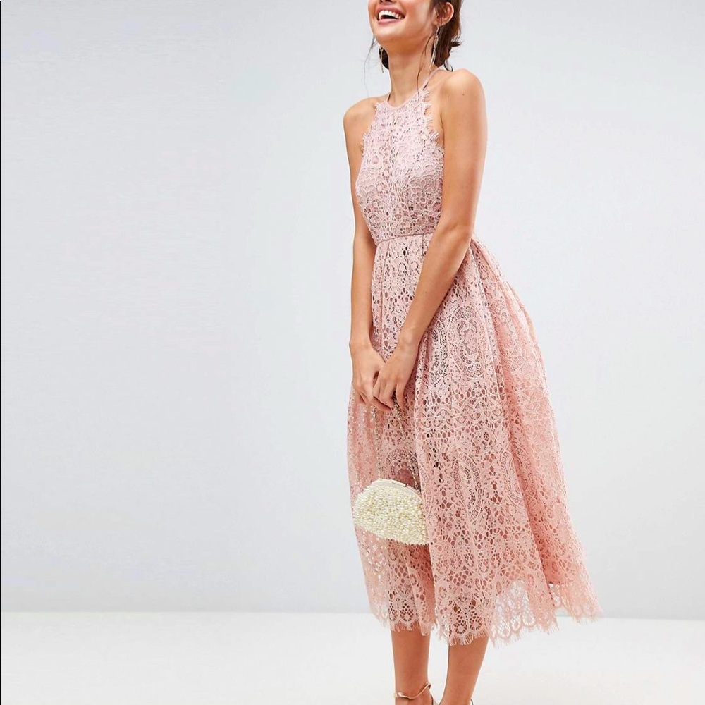 Asos Pink Lace Mini Dress
